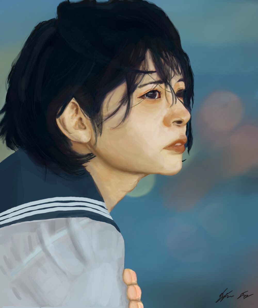 Early morning by the beach, Digital painting